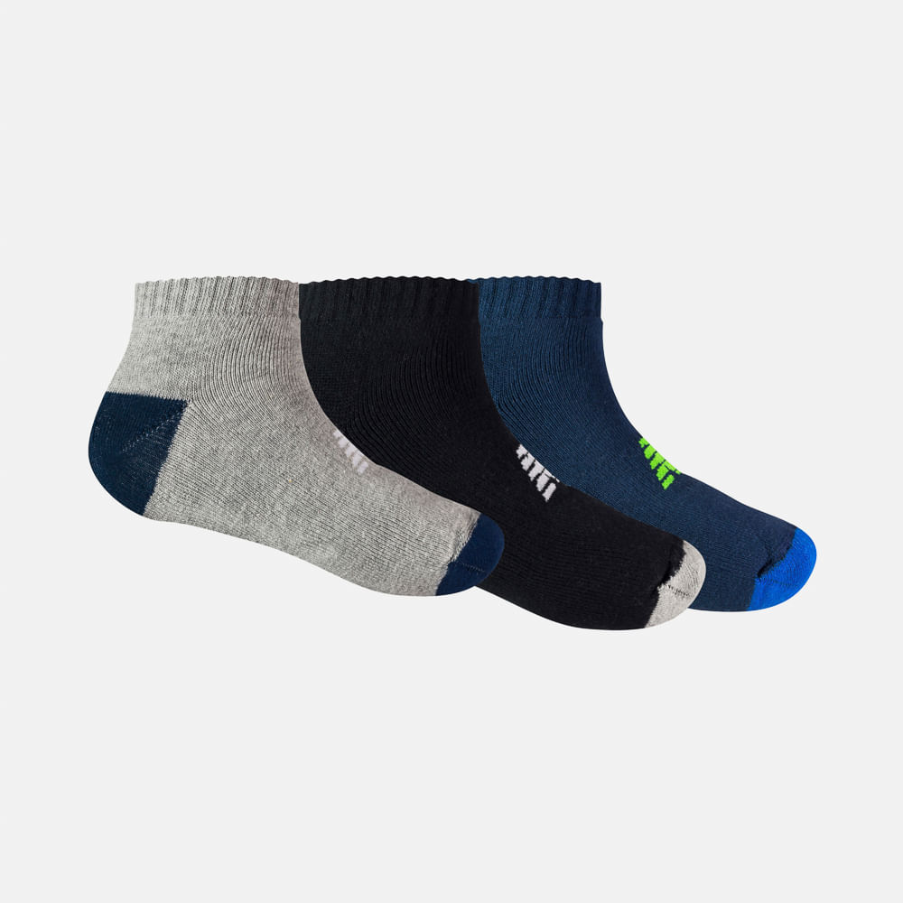 Meia Kit 3 Pares Atoal. - Cano Baixo Infantil