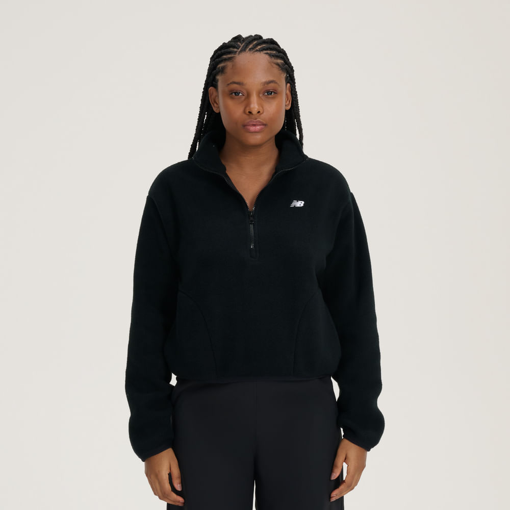 Blusão Fleece 1/2 Zíper Feminino