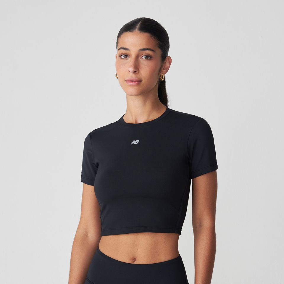 Camiseta Cropped Harmony Rib Performance Feminina
