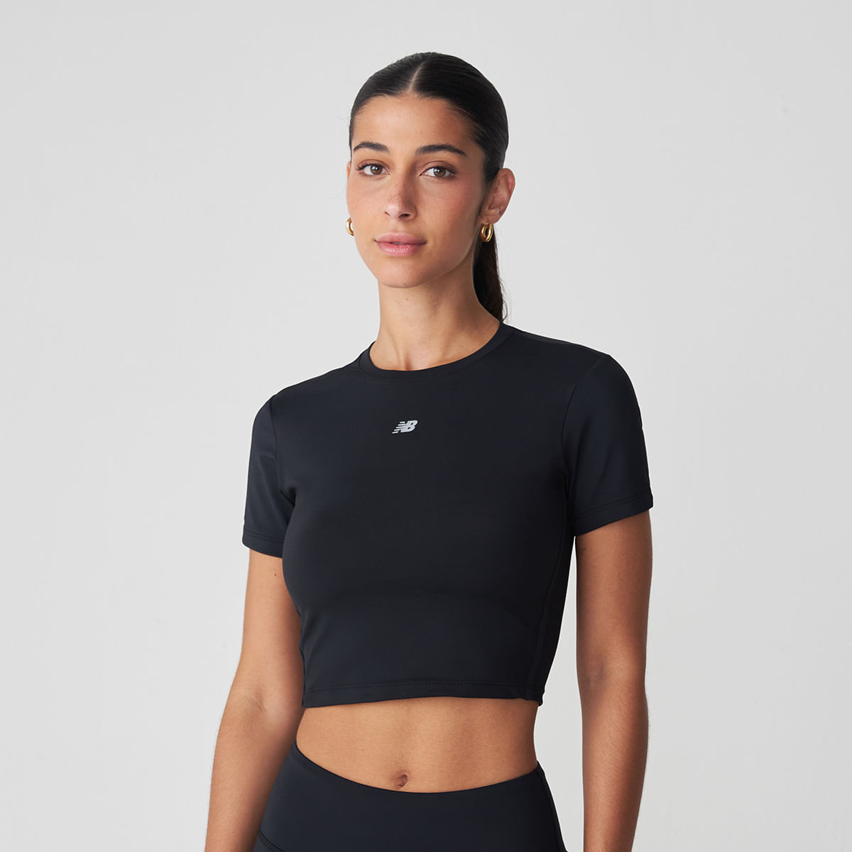 Camiseta Cropped Harmony Rib Performance Feminina